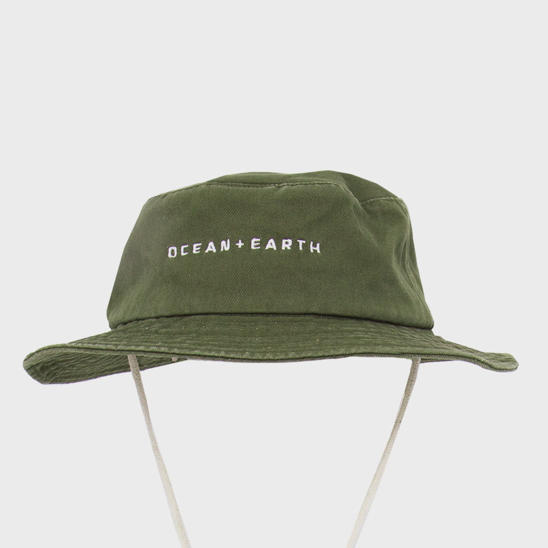 Kids Ocean & Earth One Dayer Hat in olive, featuring a casual cap and bucket style, perfect for sun protection and outdoor wear.