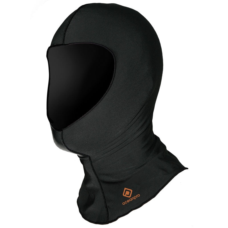 Ocean Pro Lycra Hood, close-up of blue stretchy hood showing smooth fabric and snug fit for water sports protection.