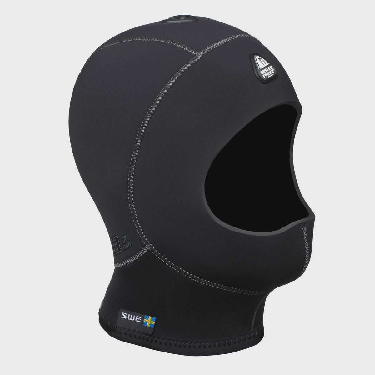 Unisex waterproof H1 short hood with 5/7mm neoprene, venting features, designed for scuba diving or water sports.
