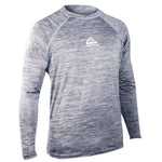 Gray adult Adrenalin beach long sleeve rash vest, lightweight rashie for sun protection and water activities.