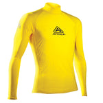 Yellow Adrenalin Vivid Long Sleeve Rashie for adults, lightweight swim rash guard with full sleeves and UV protection.