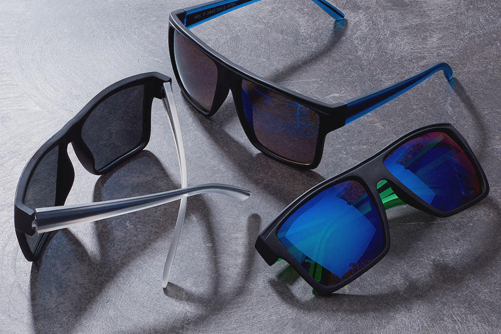 Aerial Polarised Classic sunglasses with black frames and tinted lenses, displayed on a neutral background.