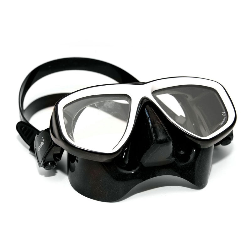 Blue Apollo Voda Mask with clear lenses, designed for comfortable face coverage and protection.