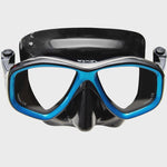 Blue Apollo Voda Mask showing clear, flexible mask design with adjustable straps for comfortable fit.
