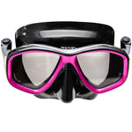 Blue Apollo Voda Mask with clear design, featuring adjustable straps and a comfortable fit for full-face protection.