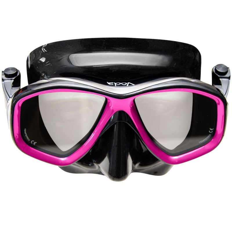 Blue Apollo Voda Mask with clear design, featuring adjustable straps and a comfortable fit for full-face protection.