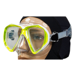 Red and black Apollo SV-2 Pro mask with adjustable straps and ventilation for professional safety and comfort.