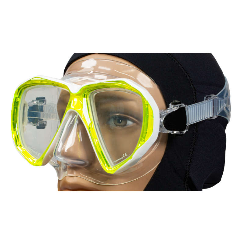 Red and black Apollo SV-2 Pro mask with adjustable straps and ventilation for professional safety and comfort.