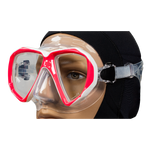 Red and black Apollo SV-2 Pro mask with adjustable straps and detailed design, ideal for safety and protection.