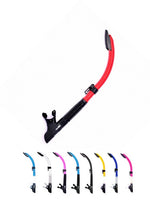 White Apollo SV Dry Flex Snorkel with dry-top design and flexible silicone mouthpiece for comfortable snorkeling.