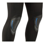 Cressi Fast Man 5mm full wetsuit for diving, showing the black wetsuit with blue accents and front zipper.