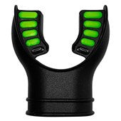 Black and blue Cressi coloured mouthpiece accessory for scuba diving or snorkeling gear.