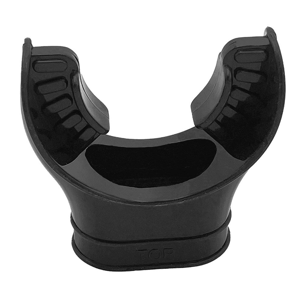 Black Cressi mouthpiece accessory for scuba diving and snorkeling gear, designed for comfort and secure fit.