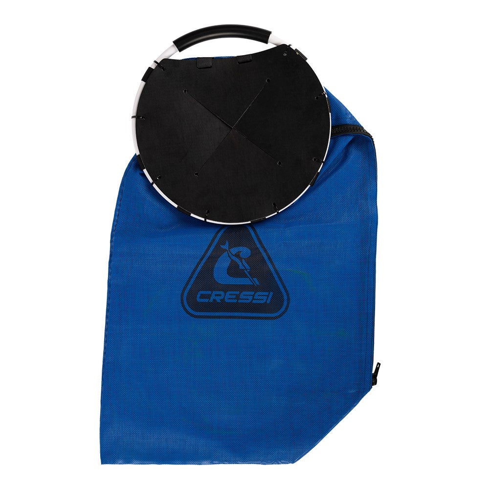 Cressi POZI Catch Bag for cray loops and accessories, black mesh design with adjustable straps for secure underwater storage.