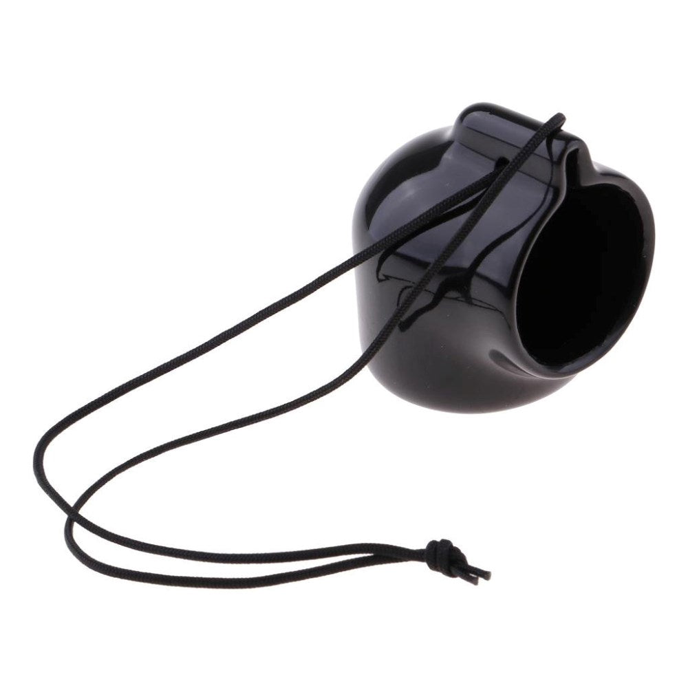 Black Cressi cylinder tank valve cap, dust cover for scuba diving cylinders, protects valve from dirt and debris.