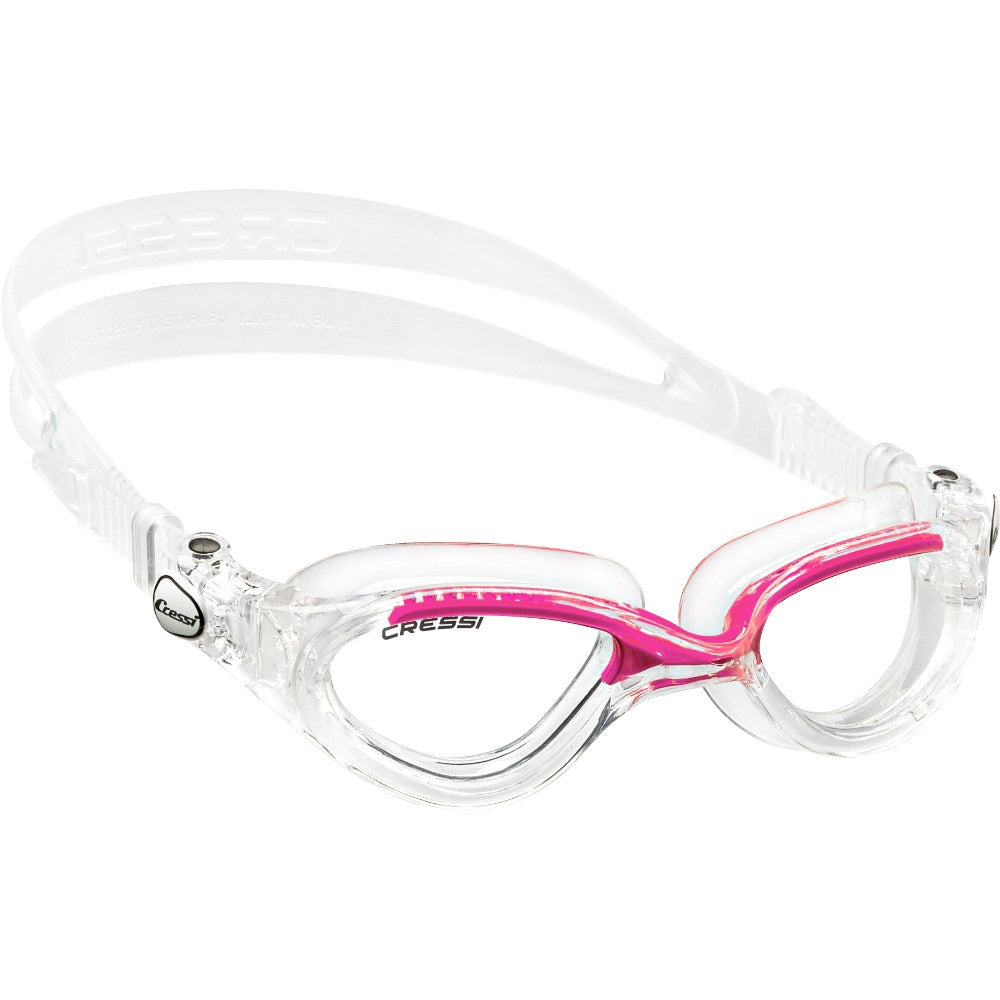 Cressi Flash Lady Goggles with black frame and tinted lenses, designed for comfortable swimming and clear vision.