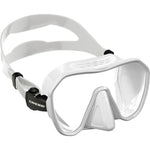 Blue Cressi Z2 mask with metal accents, showcasing a comfortable snorkel mask with adjustable straps and clear lens for underwater use.