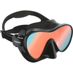 Pink Cressi F1 mask with clear lenses, adjustable straps, and a streamlined design for comfortable underwater swimming.