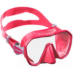 Cressi Z2 Small Mask in turquoise with adjustable straps, featuring a clear silicone skirt and tempered glass lenses.