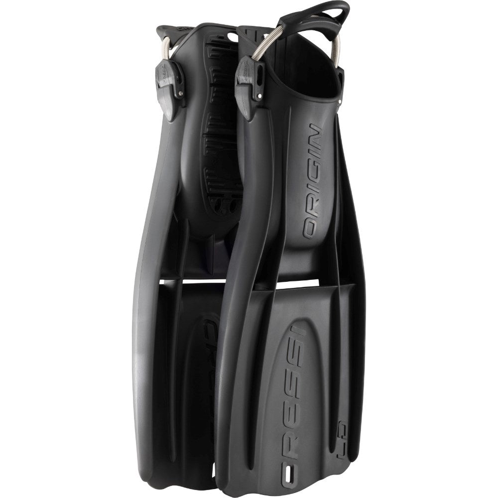 Cressi Origin LD scuba fins in fluoro pink, XS-S size, featuring lightweight design and adjustable straps for comfortable diving.