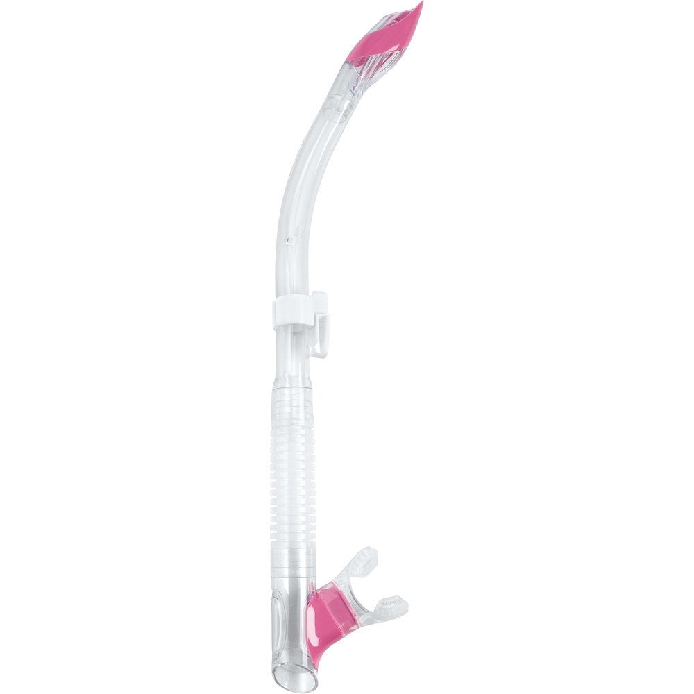 Black and blue Cressi Tao snorkel with adjustable mouthpiece and flexible tube for comfortable snorkeling.
