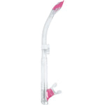 Black and blue Cressi Tao snorkel with adjustable mouthpiece and flexible tube for comfortable snorkeling.