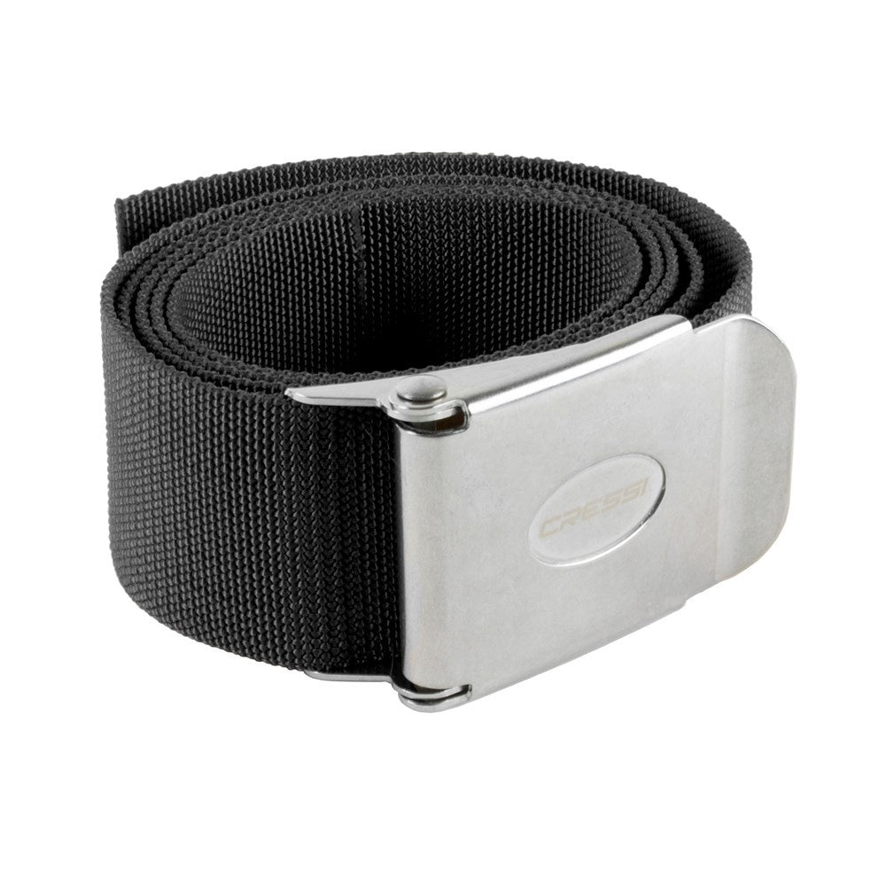 Blue 1.4m nylon weightbelt with stainless steel buckle from Cressi for diving and water sports.
