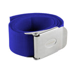 Blue 1.4m nylon weightbelt with stainless steel buckle by Cressi, designed for scuba diving and weight training.