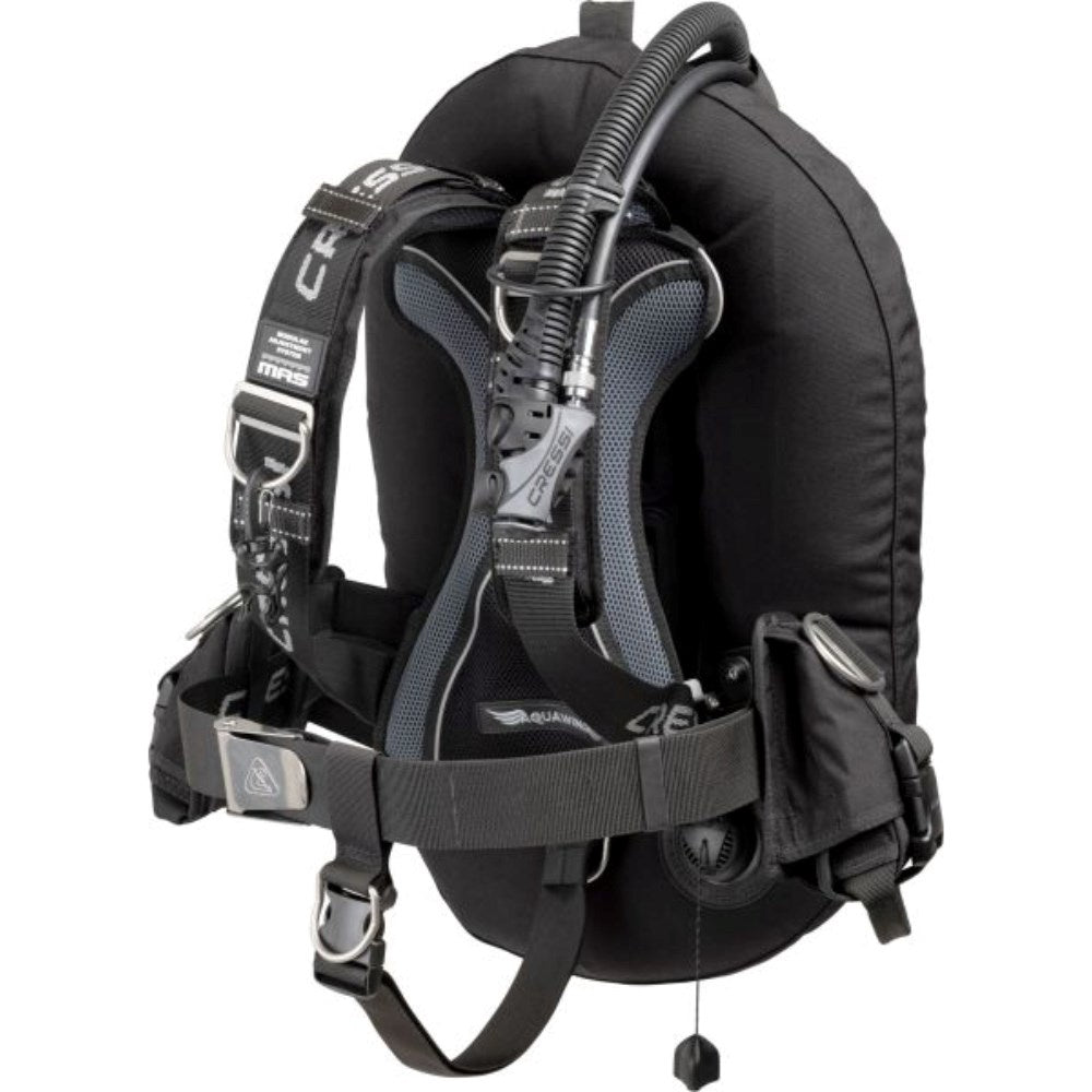 Cressi Aquawing Max wing style diving wing with adjustable straps and high-performance design for underwater propulsion.