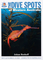 DIVE SPOT book titled "The Dive Spots of Western Australia" showing 272 pages, featuring underwater diving locations in WA.