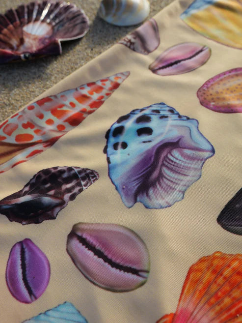Diver Mon Art UV neck gaiter hood featuring a big turtle design, providing sun and hair protection.