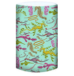 Diver Mon Art UV neck gaiter hood featuring a large turtle design for sun and hair protection.