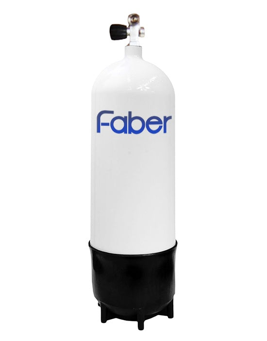 Faber 12L steel cylinder tank with a metallic finish, designed for industrial or storage use.