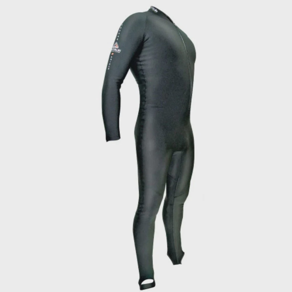Land & Sea 2P Thermo Shield Full Suit, thermal wetsuit for cold water, with black and gray design and full-body coverage.