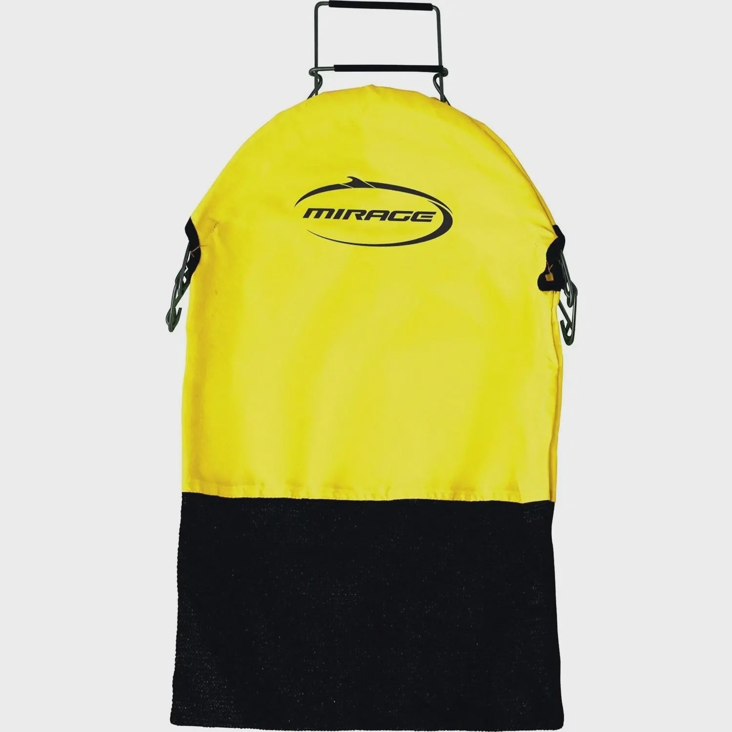 Yellow Mirage Spring Loaded Catch Bag attached to Cray Loops, designed for secure accessory storage during activities.