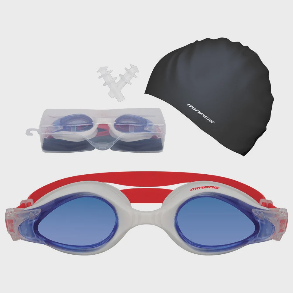 Blue Mirage Adult Swim Pack with comfortable goggles designed for competitive and recreational swimming.