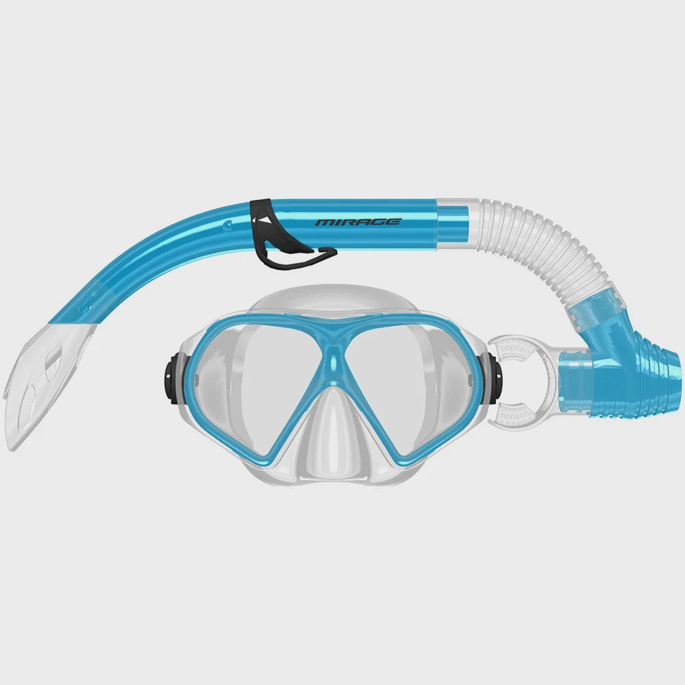 Mirage Tropic Silitex mask and snorkel set for adults, includes a snorkeling mask and snorkel for underwater exploration.