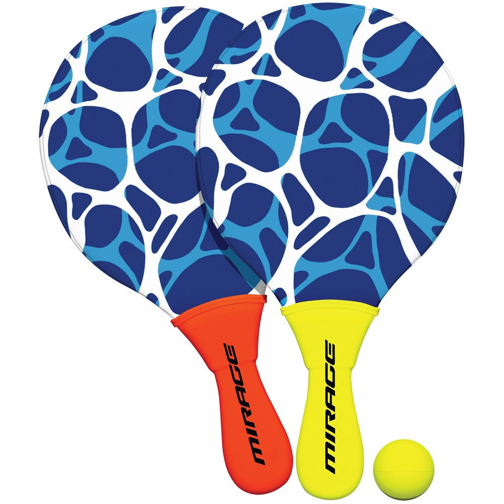 Mirage neoprene paddle set for toys, featuring colorful paddles with comfortable grips, designed for fun and water activities.