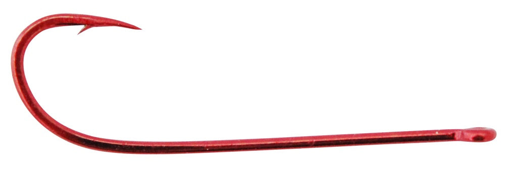 Mustad 90234NPNR Bloodworm Hook, size 1, terminal tackle for fishing, displayed on a plain background.