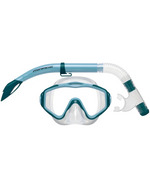 Blue Oasis mask and snorkel set by Mirage, featuring a comfortable mask and snorkel for underwater exploration.
