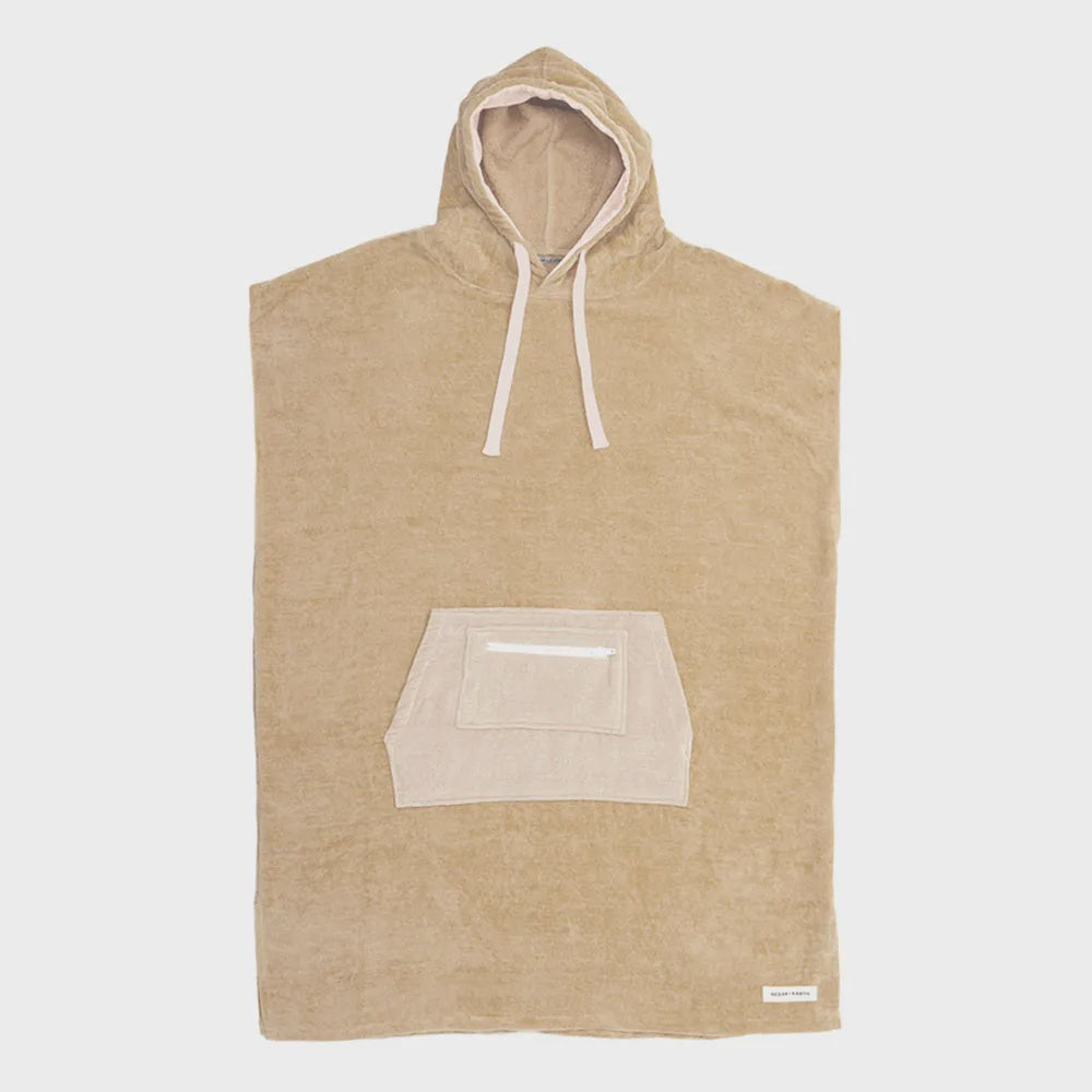 Men's Daybreak Poncho and towel by Ocean & Earth, lightweight and comfortable, shown draped for versatile use.