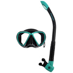 Teal Ocean Pro snorkel mask and fins set by Bucket List Diver, ideal for snorkeling and diving adventures.