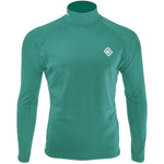 Ocean Pro teal 2TF Thermal Rashie, close-up of the lightweight rash guard for sun protection and warmth in water activities.
