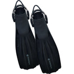 Ocean Pro Avoca Fins for scuba diving, black fins with adjustable straps, designed for comfortable underwater propulsion.