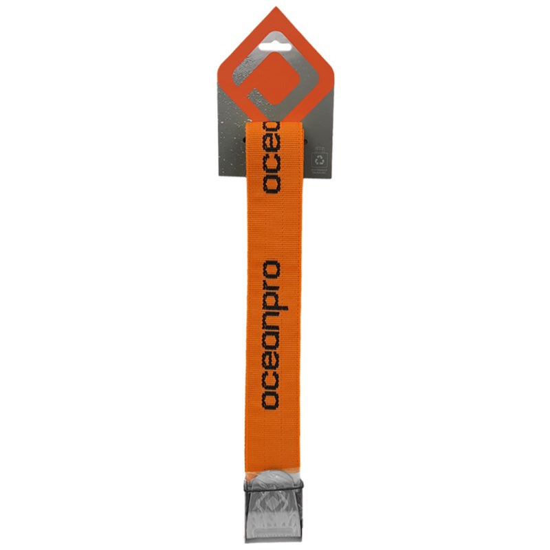 Black Ocean Pro OPRO weight belt webbing for weights and weightlifting, showing the sturdy nylon strap and buckle.