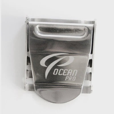 Ocean Pro weight belt buckle in stainless steel for weights and weightbelts, with a durable, polished finish.