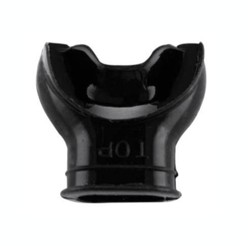 Black Oceanic Comfo-Bite regulator mouthpiece accessory for scuba diving, with a comfortable bite design.