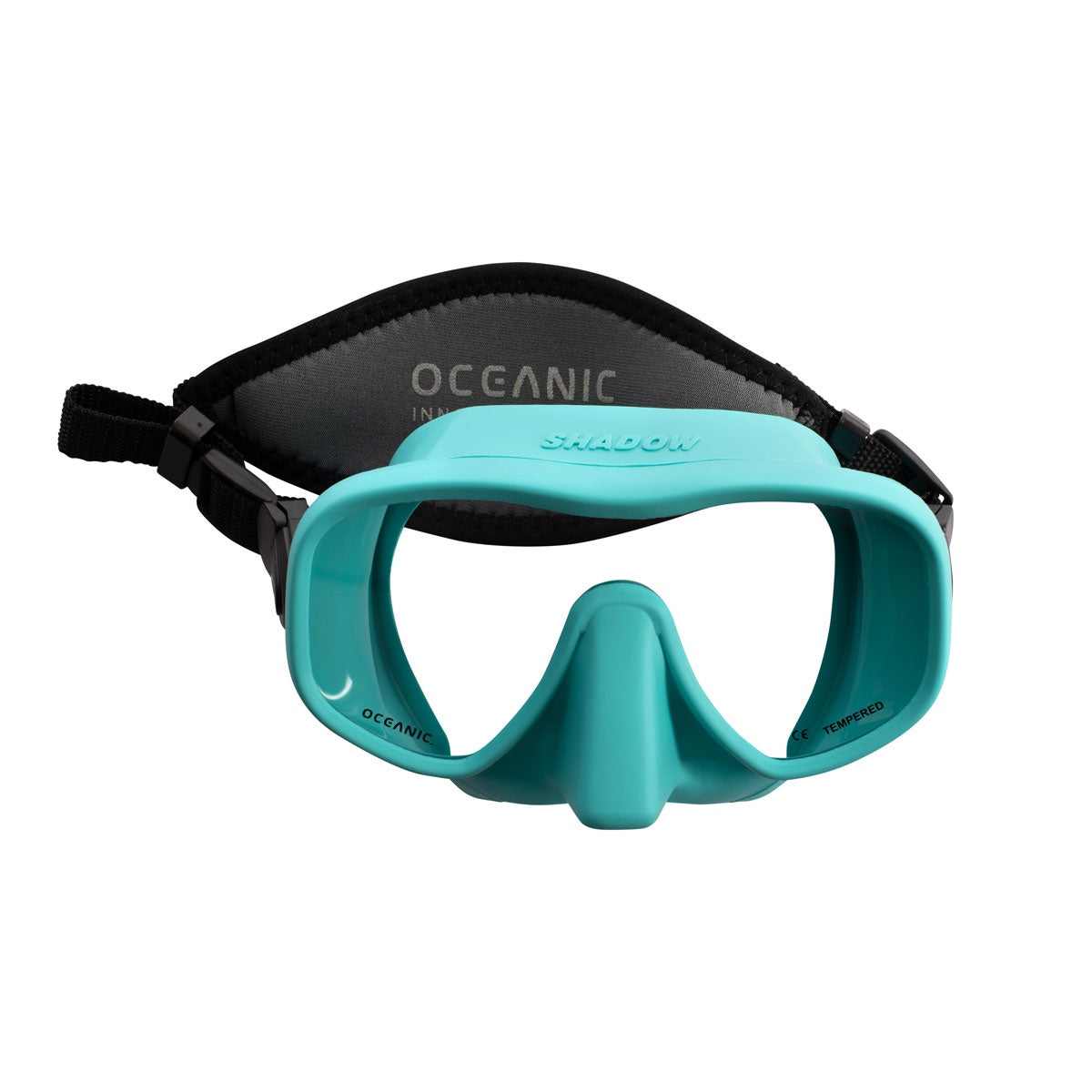 White Oceanic Shadow mask showing its sleek design and comfortable strap for secure fit.