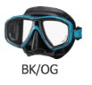 Tusa Freedom Ceos mask in black with clear silicone skirt, designed for comfortable snorkeling and diving.