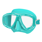 Tusa Freedom Ceos mask in black with dual lenses and adjustable straps, designed for scuba diving and underwater exploration.